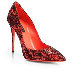 Dolce & Gabbana Kate Lace Heels in Red